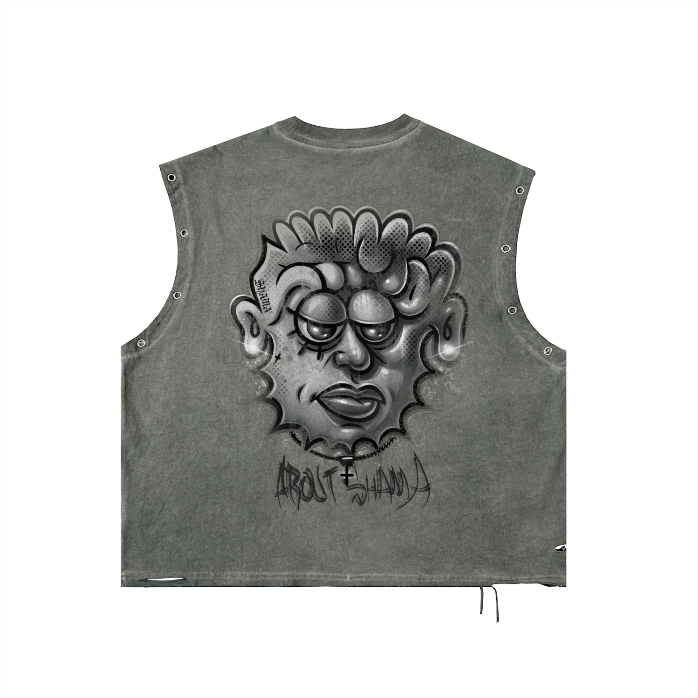 Distressed Grommet Eyelet Tank Top